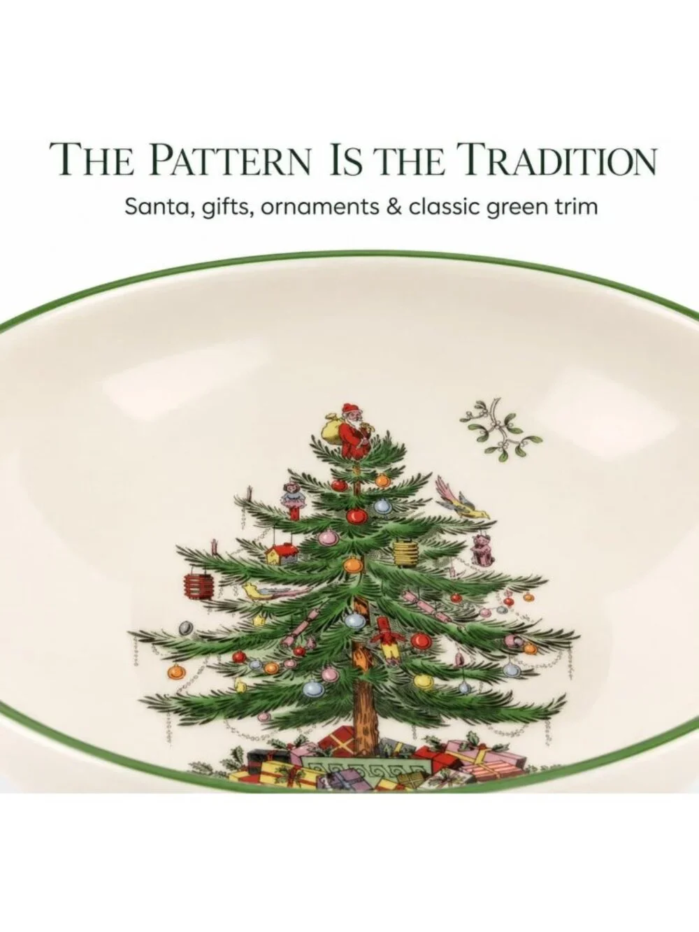 Large Round Christmas Tree Bowl - Festive Holiday Decor, Perfect for Serving